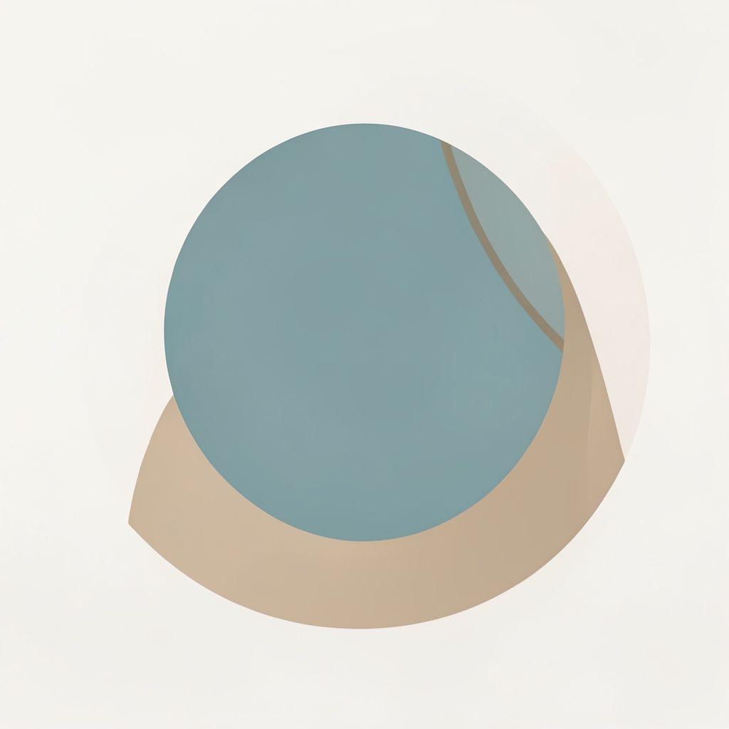 Simple avatar icon in muted teal and tan tones